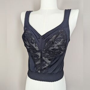 Vintage Wonderbra Lace Corset Bra | 36C | Pointy Bullet Bust
